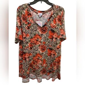 LulaRoe  Floral Long Blouse